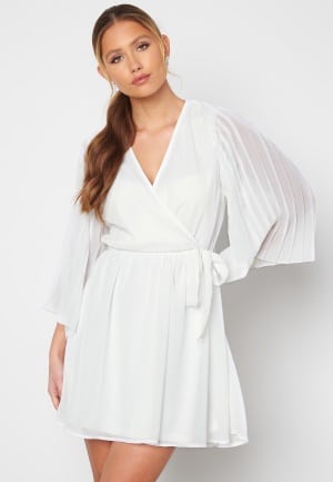 BUBBLEROOM Fayme pleated sleeve dress White 38