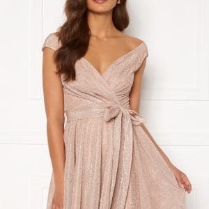 Goddiva Lurex Skater Dress Nude XXL (UK18)