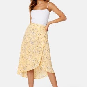 Happy Holly Ria high low skirt Light yellow / Patterned 36/38