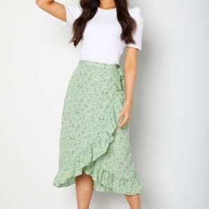 VERO MODA Henna Wrap Skirt Birch AOP:GreenHollo XL