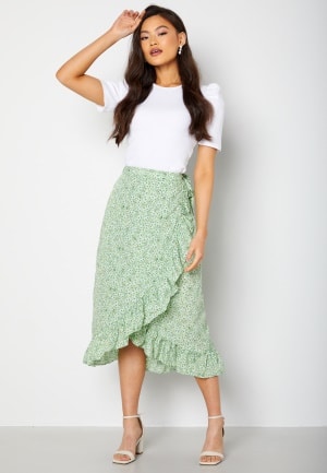 VERO MODA Henna Wrap Skirt Birch AOP:GreenHollo XL