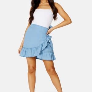 ONLY Sofia Wrap Denim Skirt Medium Blue Denim S