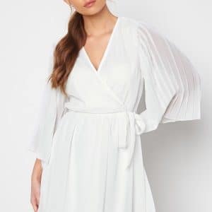 BUBBLEROOM Fayme pleated sleeve dress White 40