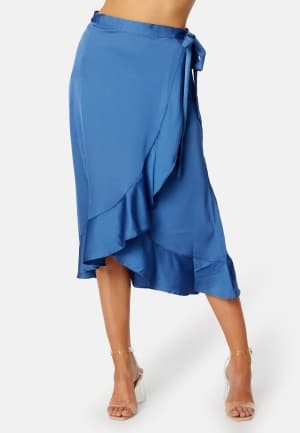 VILA Ellette Wrap HW Skirt Federal Blue 38