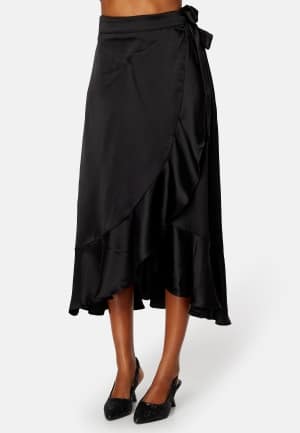 Object Collectors Item Sateen Wrap Skirt A Fair Black 36
