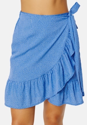 ONLY Olivia Wrap Skirt Blue Bonnet AOP:CONF L