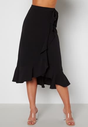 BUBBLEROOM Gillie Wrap Skirt Black 40