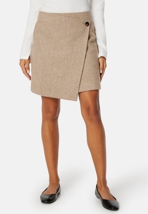 Y.A.S Summer HW Short Wool Mix Skirt Toasted Coconut L