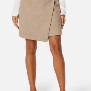 Y.A.S Summer HW Short Wool Mix Skirt Toasted Coconut M