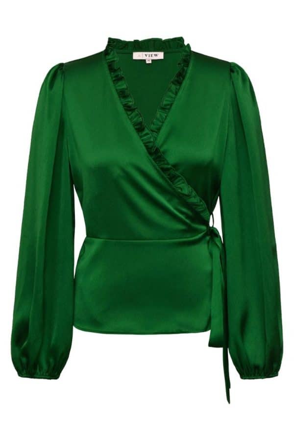 A-View - Bluse - Peony Long Sleeve Blouse - Green