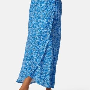 BUBBLEROOM Wrap Skirt Blue/Floral L