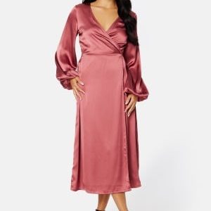 Bubbleroom Occasion Misha Satin Dress Dark dusty pink 34