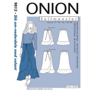 ONION Snitmønster Plus 9013 Slå Om-Nederdele med Volant Str. XL-5XL