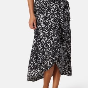 Pieces Pctala Wrap Skirt Black AOP Dot L