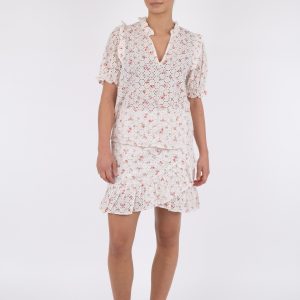 Bekka Embroidery Rose nederdel - pink