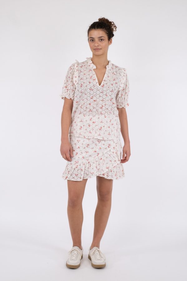 Bekka Embroidery Rose nederdel - pink