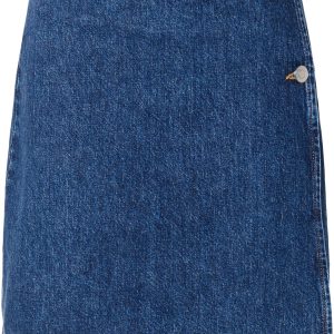 Slfclair MW MID BL Shor Wrap Denim