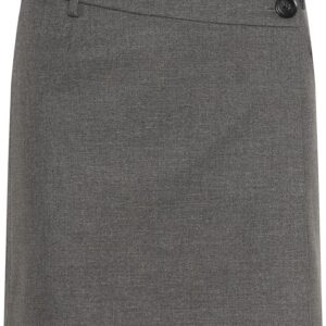 Gestuz - Nederdel - GZpaula Melange MW Wrap Skirt - Dark grey melange