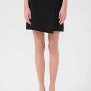 Gestuz - Nederdel - Paula melange MW wrap skirt - Black